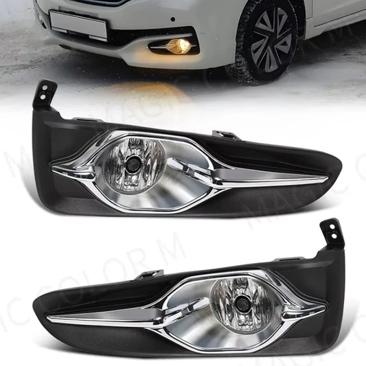 2PCS Fog Lamps For 2017 2018 Honda Fit Jazz Shuttle Halogen Car Front Bumper Daylight Daytime Running Lights DRL Car Accessories