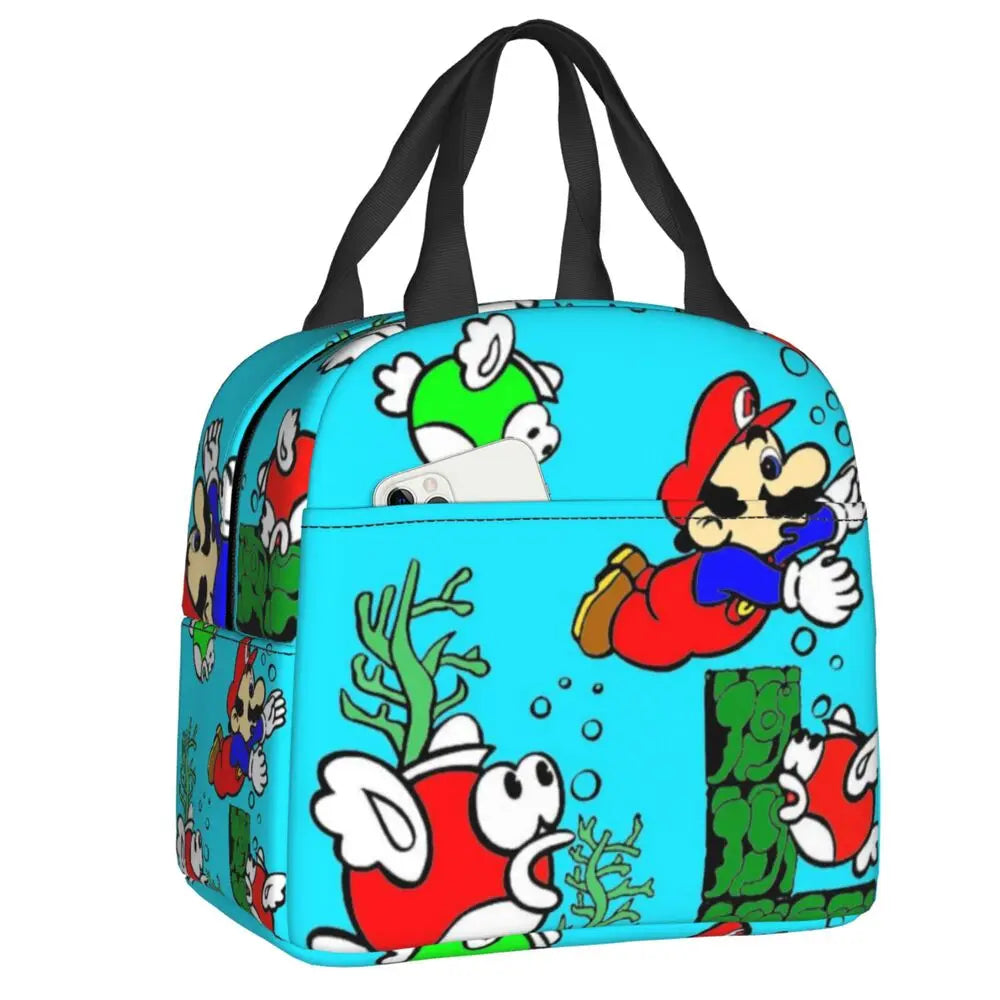 Custom MarioSuper Bros Insulated Lunch Bag Reusable Thermal Cooler Lunch Box M13