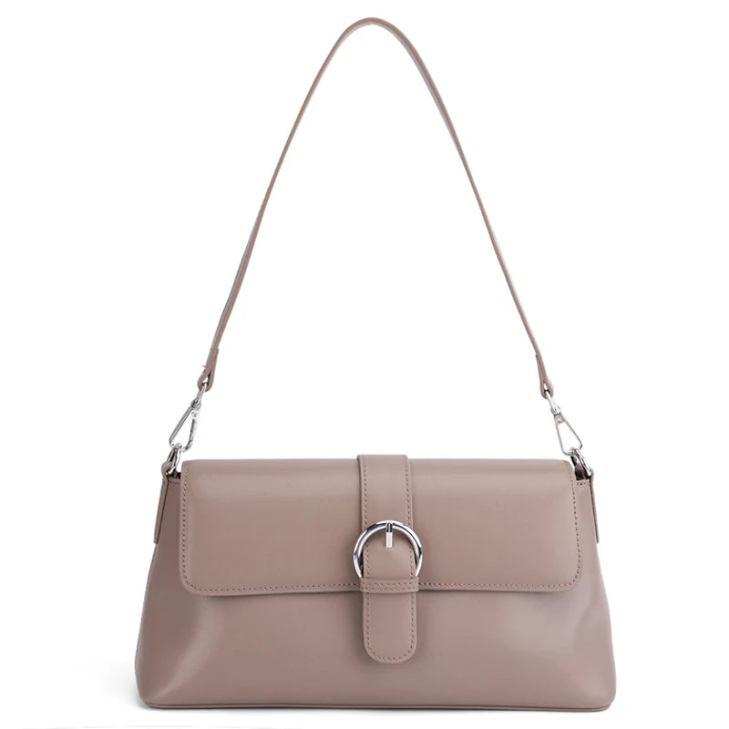 Women Genuine Leather Simple Solid Color Crossbody Bag Lightweight Small Shoulder Bag Luxury Designer Lightweight Messenger Bag