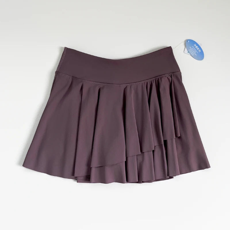 Yoga exercise lightweight, quick-drying and refreshing 2-in-1 high-waisted pleated yoga exercise fitness skirt, golf tennis skir