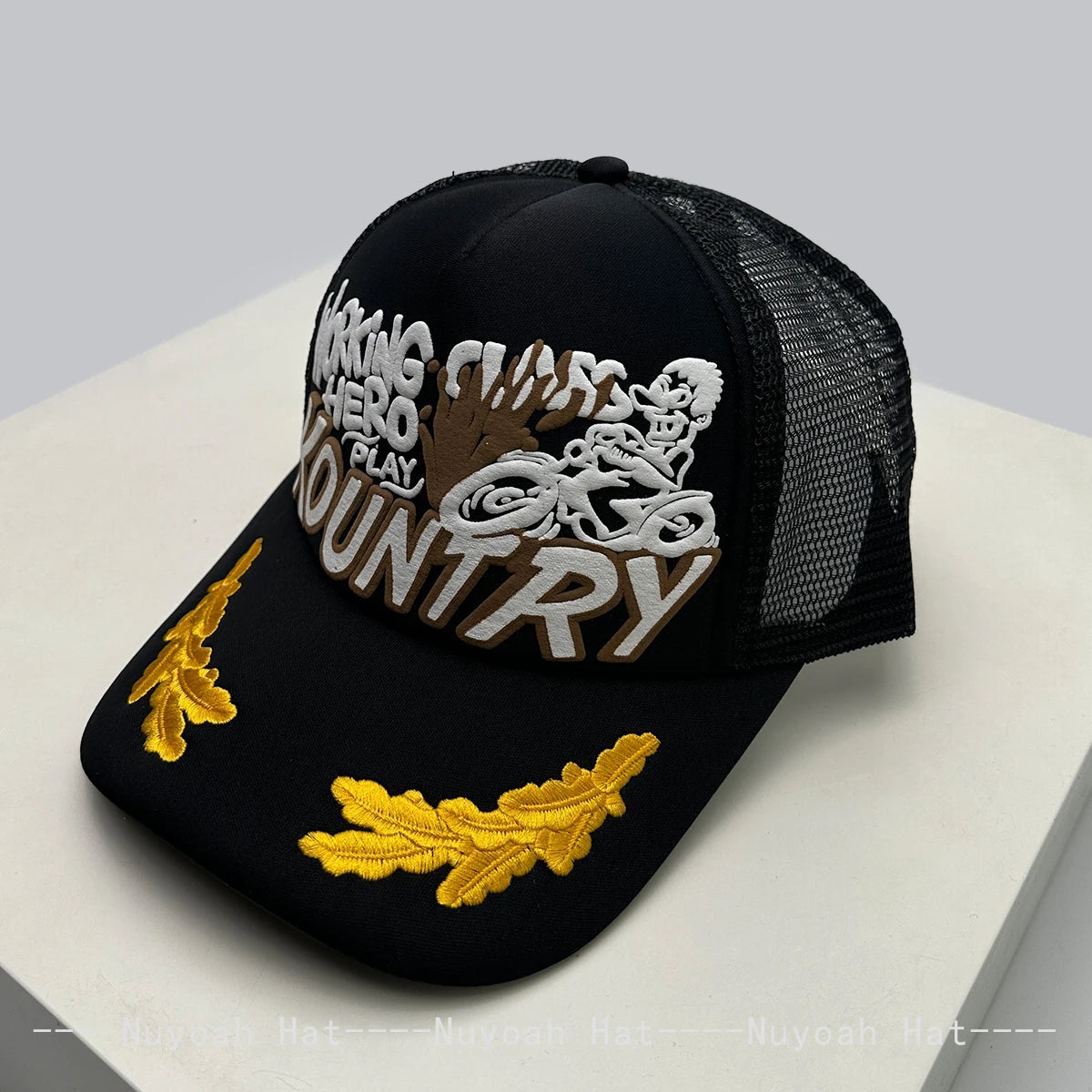 New Unisex Personal Printed Letters Locomotive Baseball Hats Breathable Mesh Sunshade Hip Hop Trucker Caps Versatile Color Block