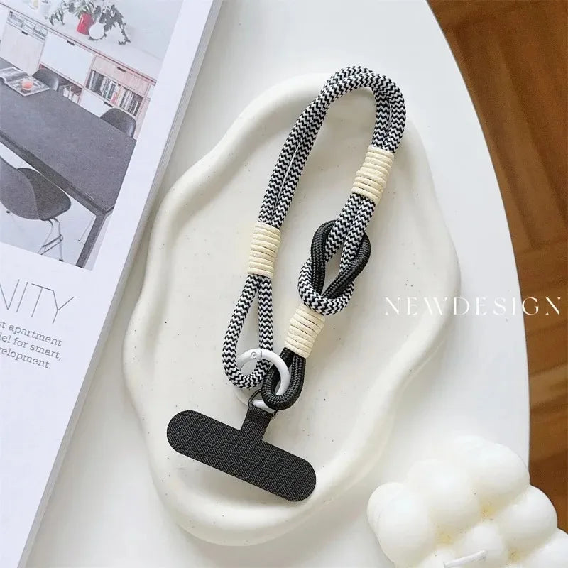 Universal Adjustable Mobile Phone Lanyard Short Wrist Strap with Self-locking Anti-drop Design Durable Polyester Phone Strap