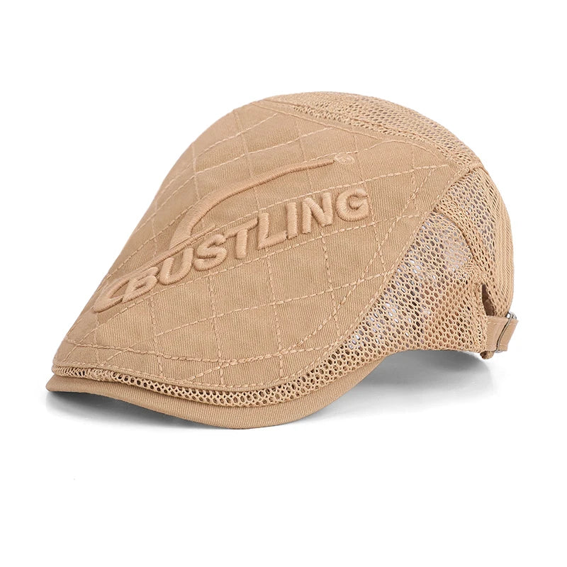 6169-New summer beanie hat for outdoor use, breathable, sun-protective and sun-shielding. British retro style baseball cap.