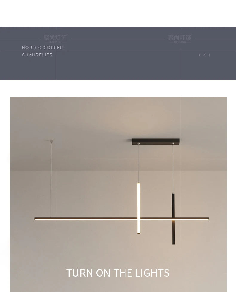 Modern Minimalist Led Chandelier Dimmable Room Kitchen Bar White Pendant Light