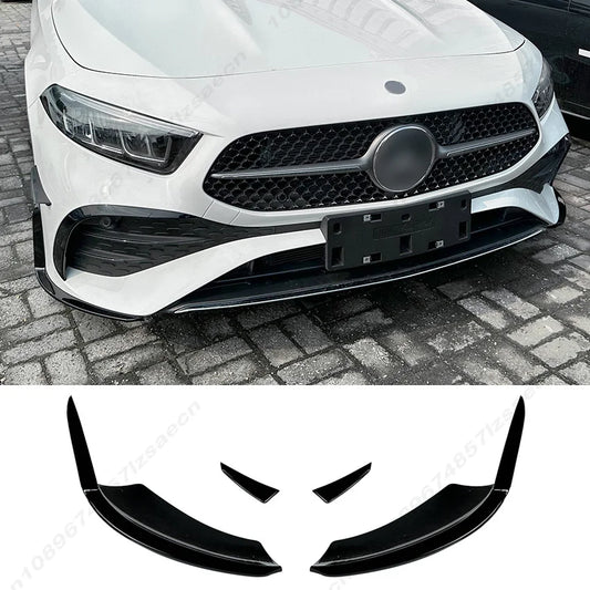 For Mercedes Benz A Class W177 A180 A200 A220 A35 A45 AMG 2023-2026 Car Front Bumper Lip Spoiler Diffuser Splitter Body kit
