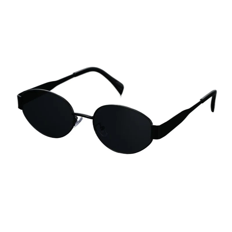 1pc Men's Vintage Inspired Oval Fashion Glasses with Black Lenses and Metal Frame Classic Fashion Accessory for Everyday Wear