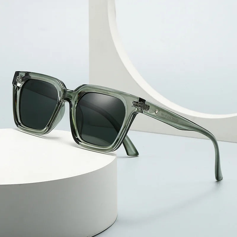 JNPCXI Fashion Square Sunglasses Women Shades UV400 Retro Tea Blue Men Trending Sun Glasses
