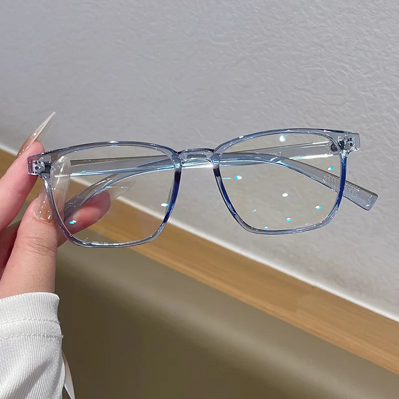 JNPCXI Actual Photo Vintage Glasses Frame Women Square Fashion Retro Rice Nail Clear Anti-Blu-Ray Lens Eyewear Men Optical Frame