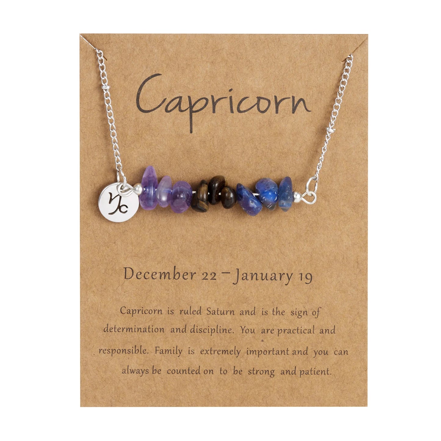 Stainless Steel 12 Constellation Pendant Necklaces for Women Men Irregular Natural Stone Necklace Party Jewelry Birthday Gift