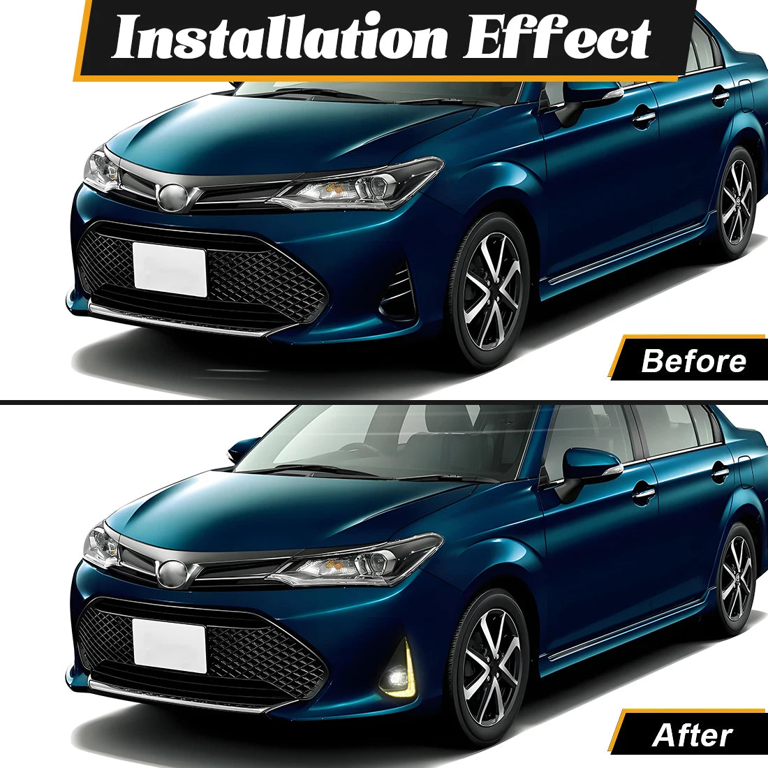 For Toyota Corolla Axio 2018 2019 2020 2021 Led Fog Lamps DRL Daytime Running Lights Front Bumper Headlights Halogen Covers Wire