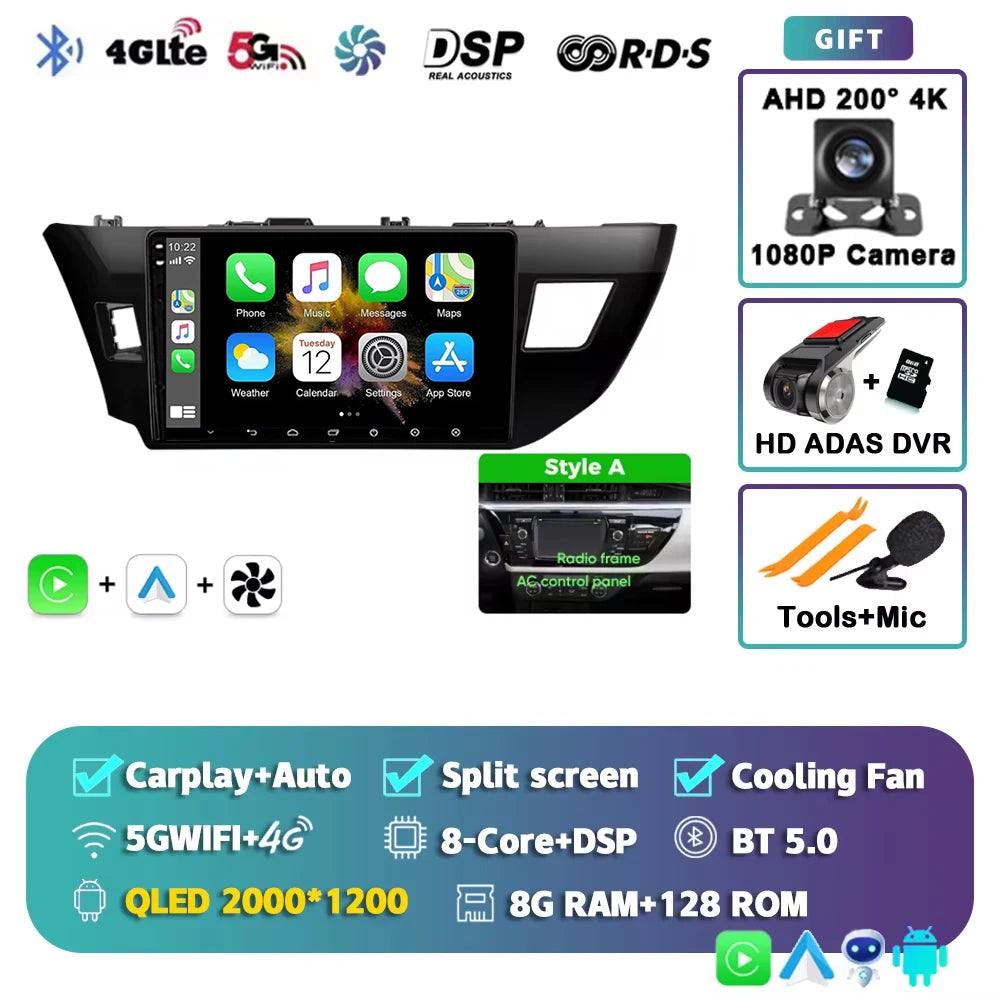 Android 15 Car Radio For Toyota Corolla 2013 2014 2015 2016 E160 E170 Wireless Carplay Android Auto Qualcomm Car Multimedia Play