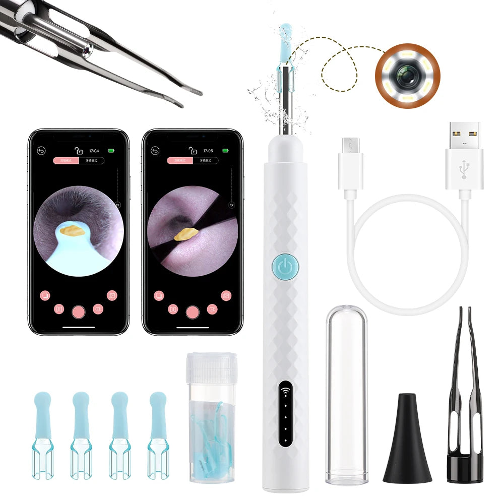 Smart Visual Ear Camera Set HD1080P 3.5MM WIFI Ear Pick Ear Cleaner Endoscope With Tweezers Ear Wax Removal Tool Ear Spoon Case