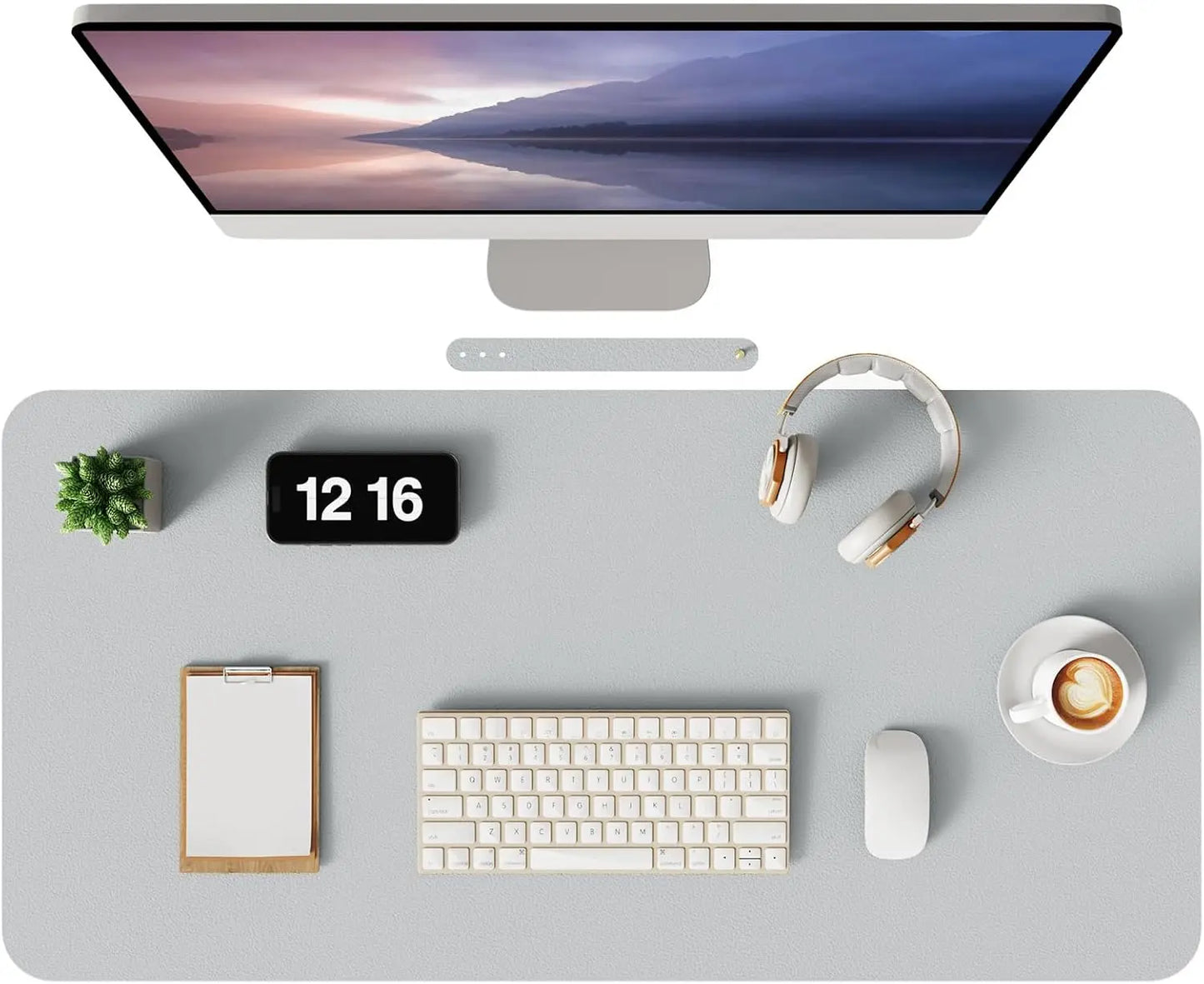 Non-Slip Desk Mat, Waterproof Desk Pad Table Protector, Large Mouse Pad Leather Writing Mat with Suede for Office /Home/Decor