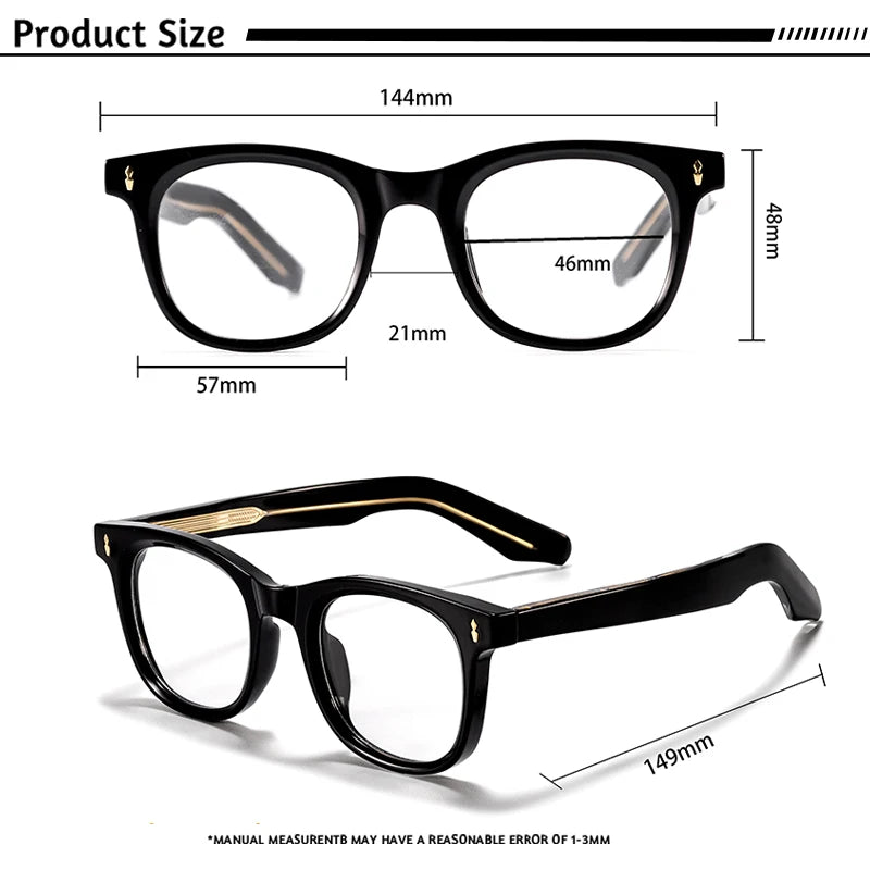 CATERSIDE Fashion Men Round Eyeglass Brand Design High-Quality Tr-90 Frame Acetate Core Insert Leg Women Anti Blue Light Glasses