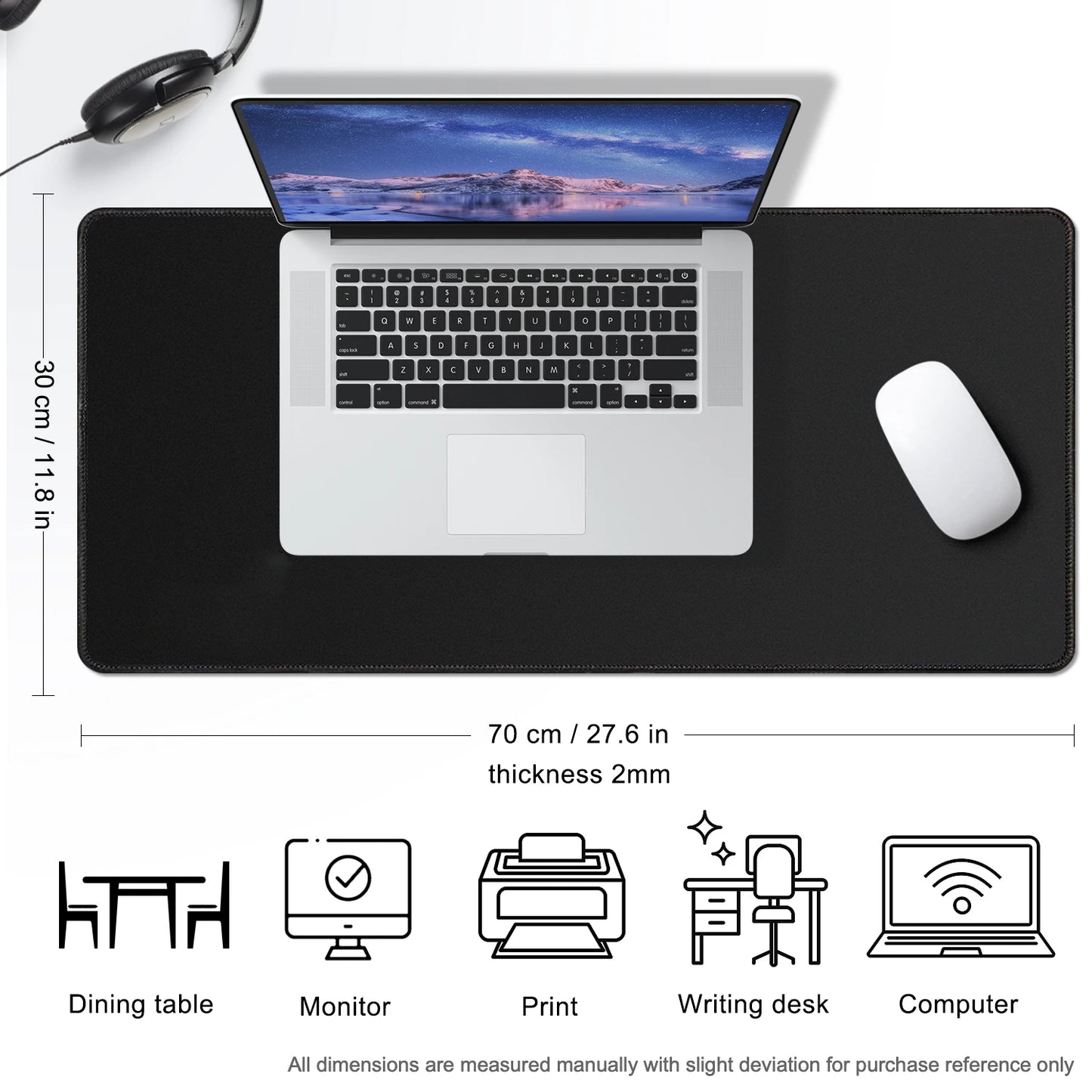 EXCO Large Gaming Mouse Pad with Stitched Edge Non-Slip Rubber Base Extended Computer Desk Mat Keyboard Mousepad for Office Home