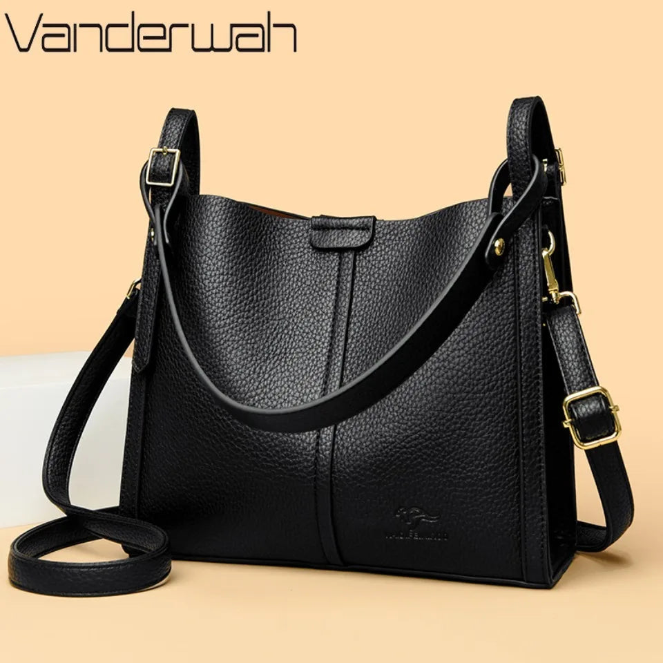 Hand Top-Handle Bags Pu Leather Purse Ladies Crossbody Bag Medium Casual Tote
