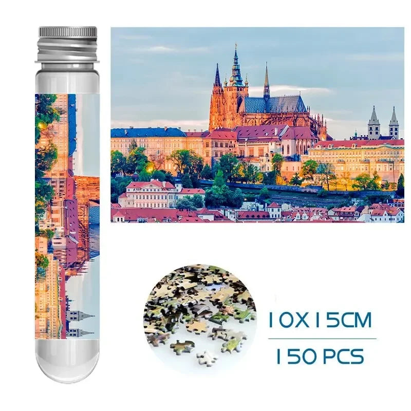 MaxRenard Jigsaw Puzzle Mini Pieces 150pcs Test Tube Family Game Portable Perfect for Home Decor and Relaxation Gift