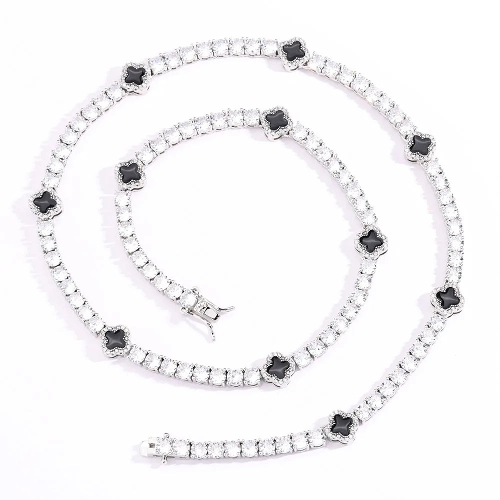 Unisex NY Fashion Design Dainty Tennis Chain Gold/Silver Plated Zircon Necklace