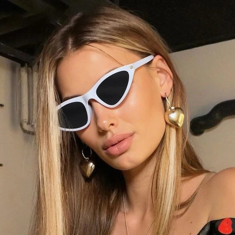 JNPCXI Y2K Punk Sexy Cat Eye Sunglasses Women Luxury Fashion Small Frame Triangle Sun Glasses Vintage Outdoor Shades UV400
