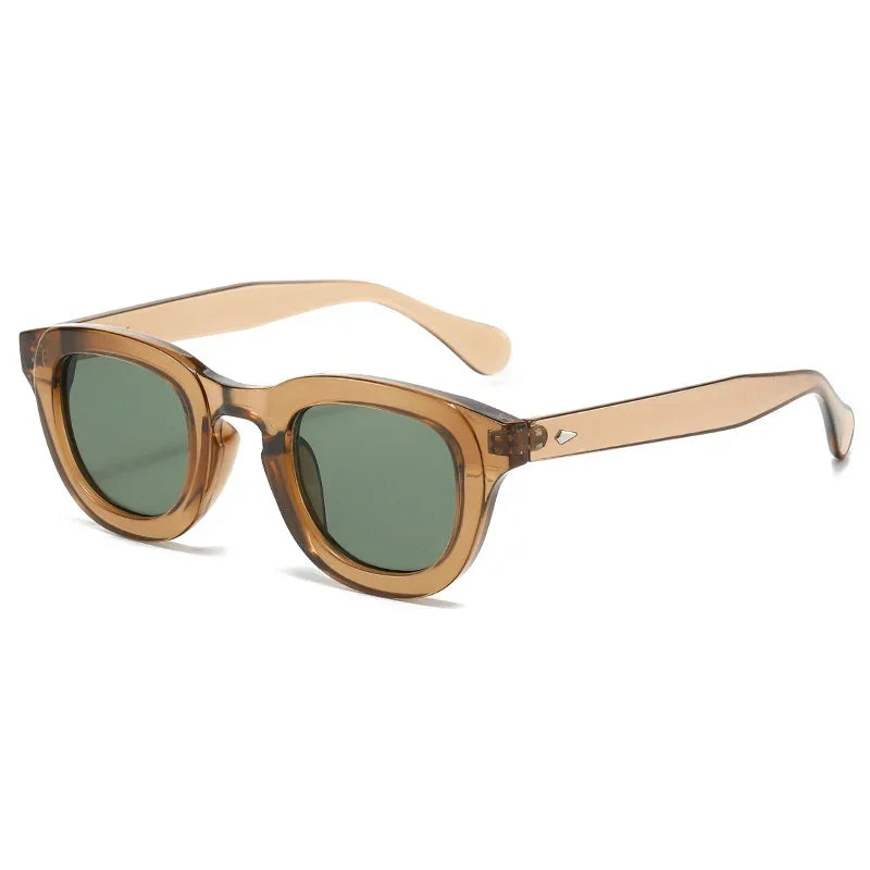 JNPCXI New Oval Candy Color Gradient Lens UV400 Sunglasses Women Men Eyewear Men Trending Sun Glasses Rivets Decoration