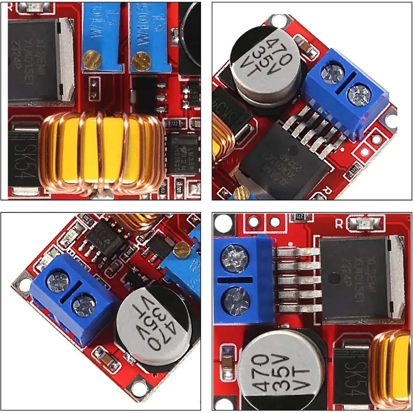 2Pcs XL4015 Max 5A DC-DC Adjustable Buck Converter 4-38V to 1.25-36V, High Power LED Constant Current Driver Module, DC to DC