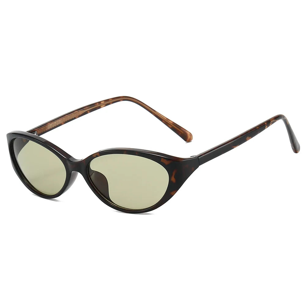 JNPCXI Small Oval Women's Sunglasses Fashion Leopard Brown Hot Sun Glasses Female Retro Colorful Shade Eyeglass