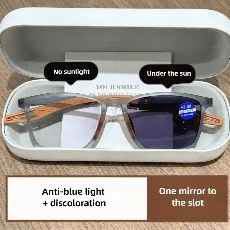 Photochromic+Anti-Blue Light+Reading Glasses High Quality Young Slyle for The Elderly