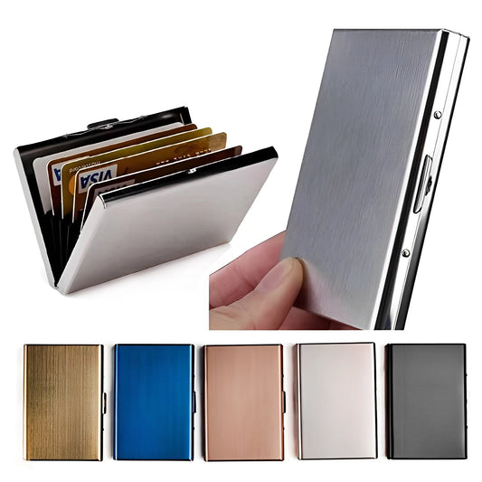 Color Slim AntiRFID Metal Wallet Men Minimalist Credit Card Holder Aluminum Case