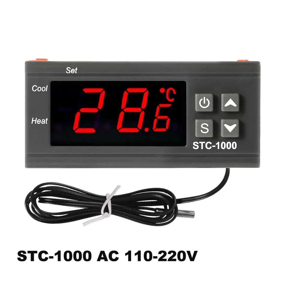 1/2p STC-1000 Digital LED Temperature Controller Heating Cooling Centigrade Thermostat 2 Relays Output NTC Sensor Probe 110-220v