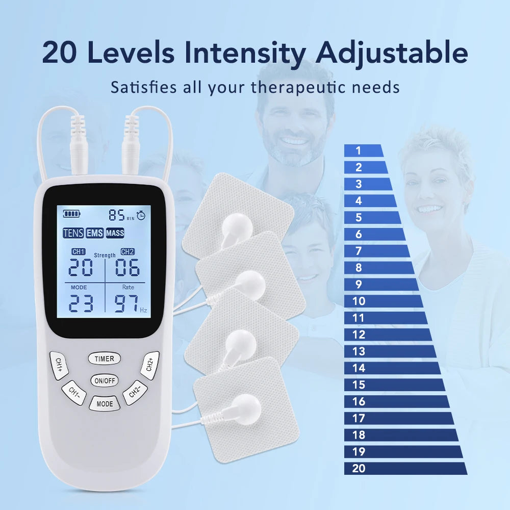 36-Mode Pulse Machine Full Body Back Massager 20-level Muscle Electrostimulator Relaxation