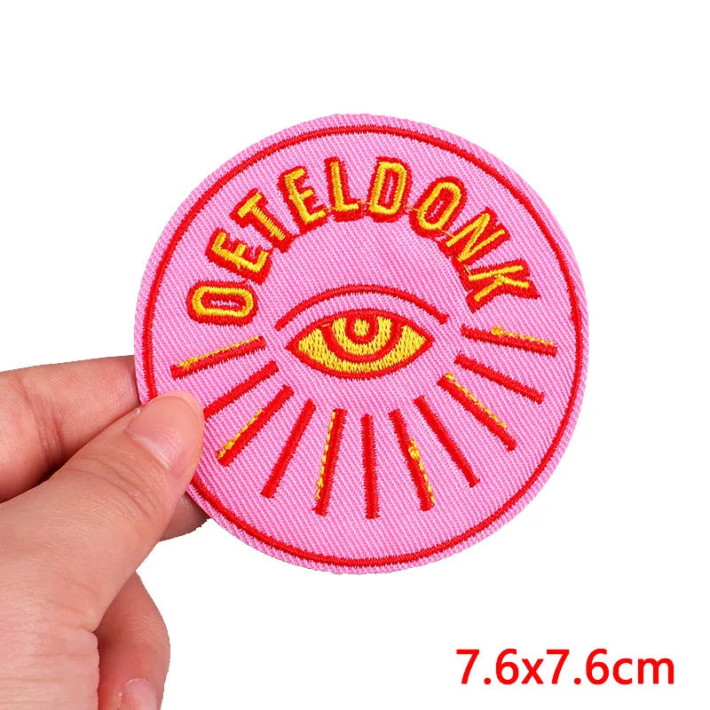 Netherland Oeteldonk Emblem Embroidery Patch Iron On Patches For Clothes DIY Star Heart Carnival For Netherland Embroidery Patch
