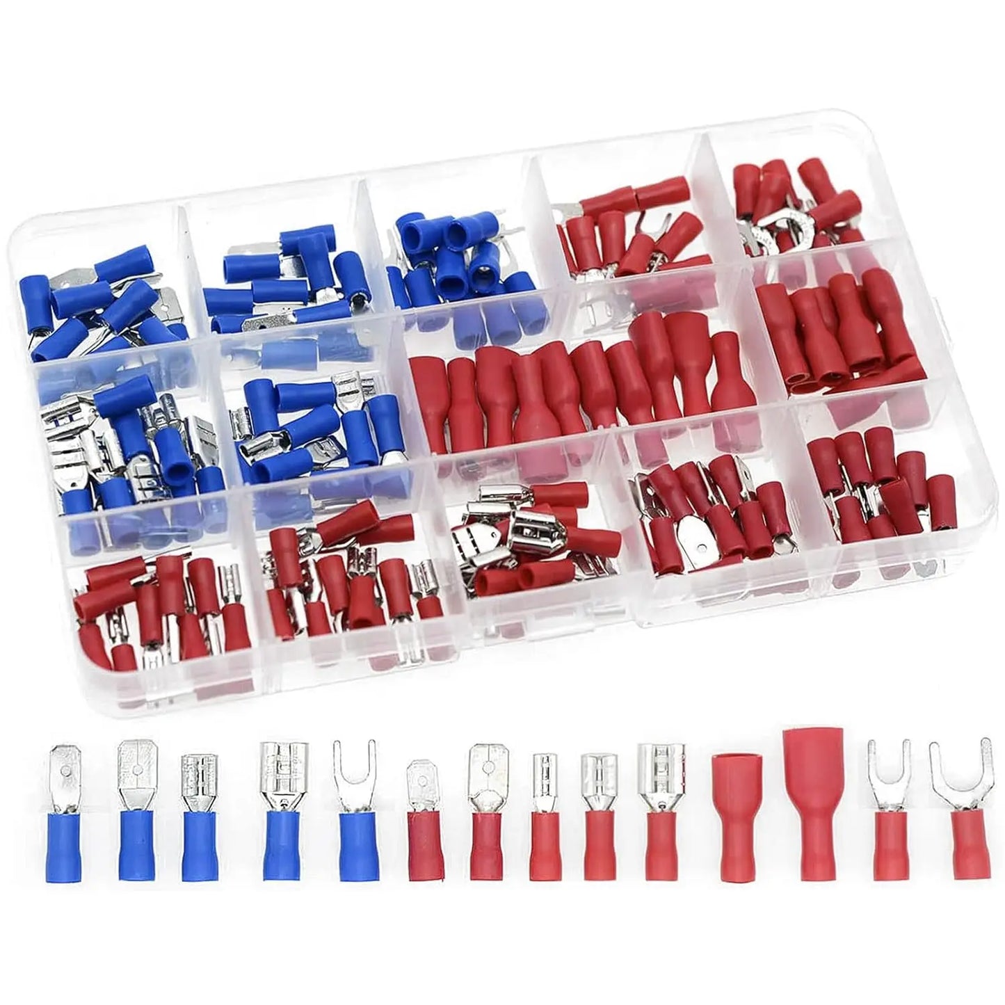 280pcs Wire Connector Kit Male Female Insulated Terminals Cold Crimp Terminals Assorted Crimp Terminals Spade Butt Connector Kit