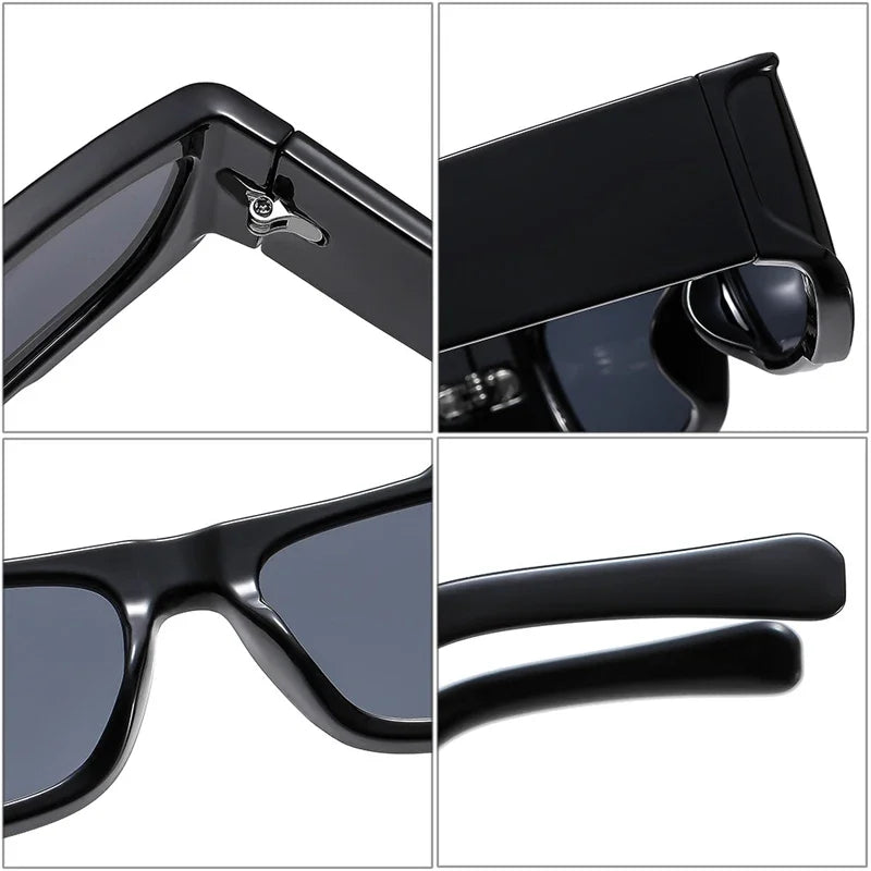 JNPCXI Fashion Rectangle Purple Double Color Women Sunglasses Retro Gradient Shades UV400 Men Trending Sun Glasses
