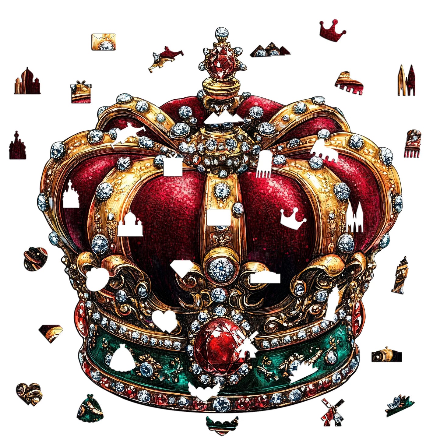 Crown and Cuisine Theme Wooden Jigsaw Puzzle Wood Home Decor Painting Christmas and Halloween Gift Toy For Teen And Kid