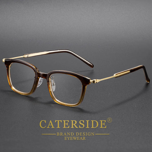 CATERSIDE Men's Retro Optical Glasses Frame Square Frame Blue Light Blocking Women Travel Business Parties Holiday Gifts Glasses