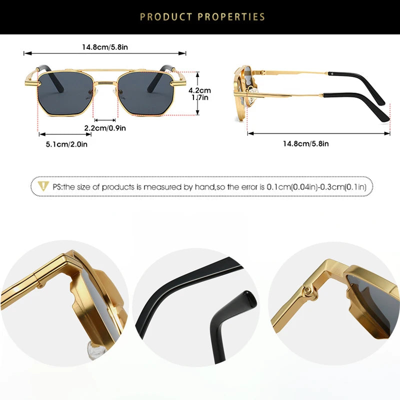JNPCXI New Vintage Double Bridges Pilot Women Sunglasses Metal Frame Gradient Shades UV400 Men Trending Sun Glasses