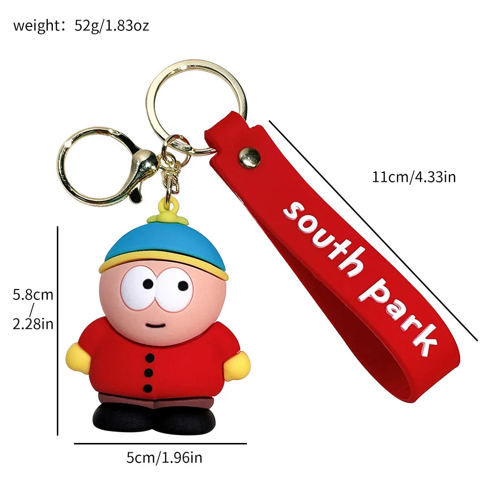 South Parkes Dolls Key Chains Anime Figure Key Ring Kawaii Bag Pendant Kids Toys