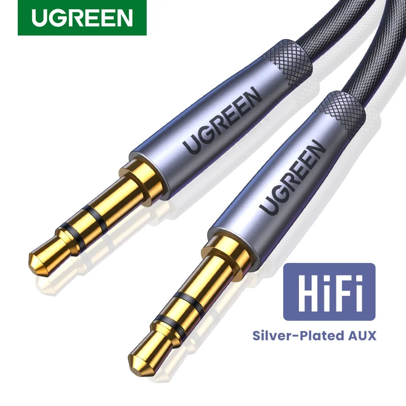 Ugreen Aux Cable Jack 3.5mm Audio Cable for iPhone 3.5 mm Male Cable Aux for Computer Headphone Xiaomi Laptop Car 3.5 Jack Cable