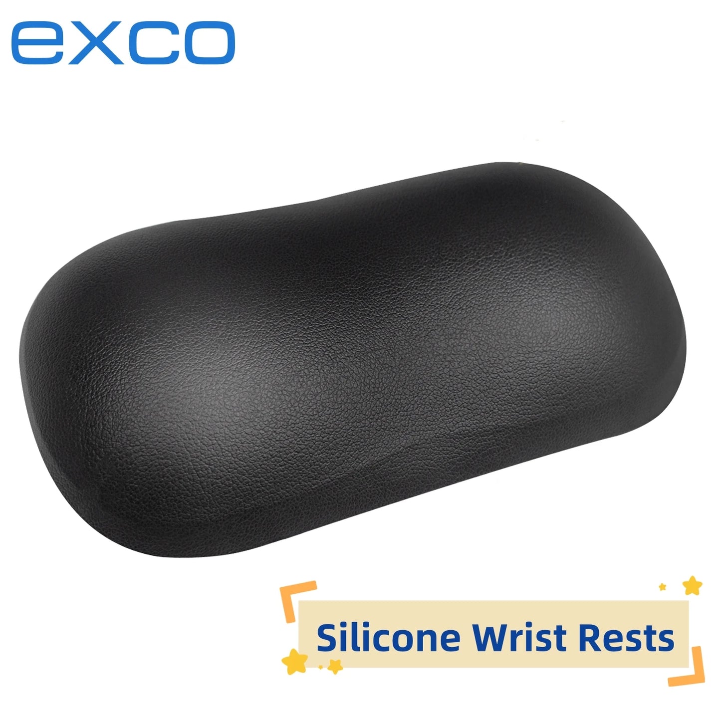 EXCO Silicone Mouse Wrist Rest Support Ergonomic Leather Surface Hand Rest Pad Cushion Non-Slip PU Base for Gaming Office Laptop