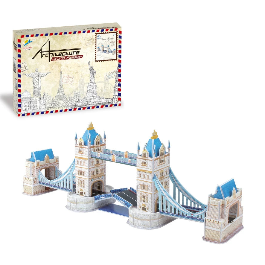 DIY Paper 3D Puzzle Model World Attractions Construction Children's DIY Intellectual Development Educational Toys for Kids