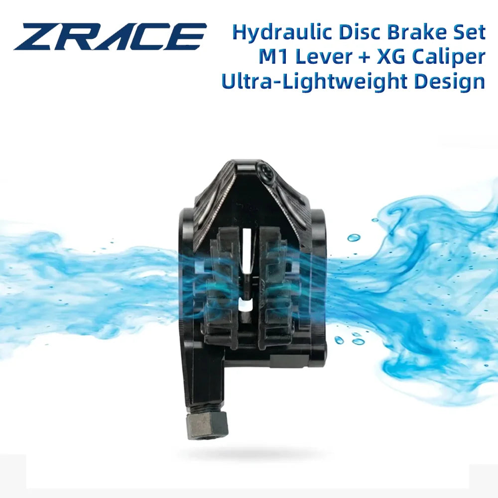 ZRACE M1 XG Flat Mount Disc Brake, CNC Lightweight Gravel/BMX Brake Set for Flat Handlebar, Front+Rear Alloy Calipers