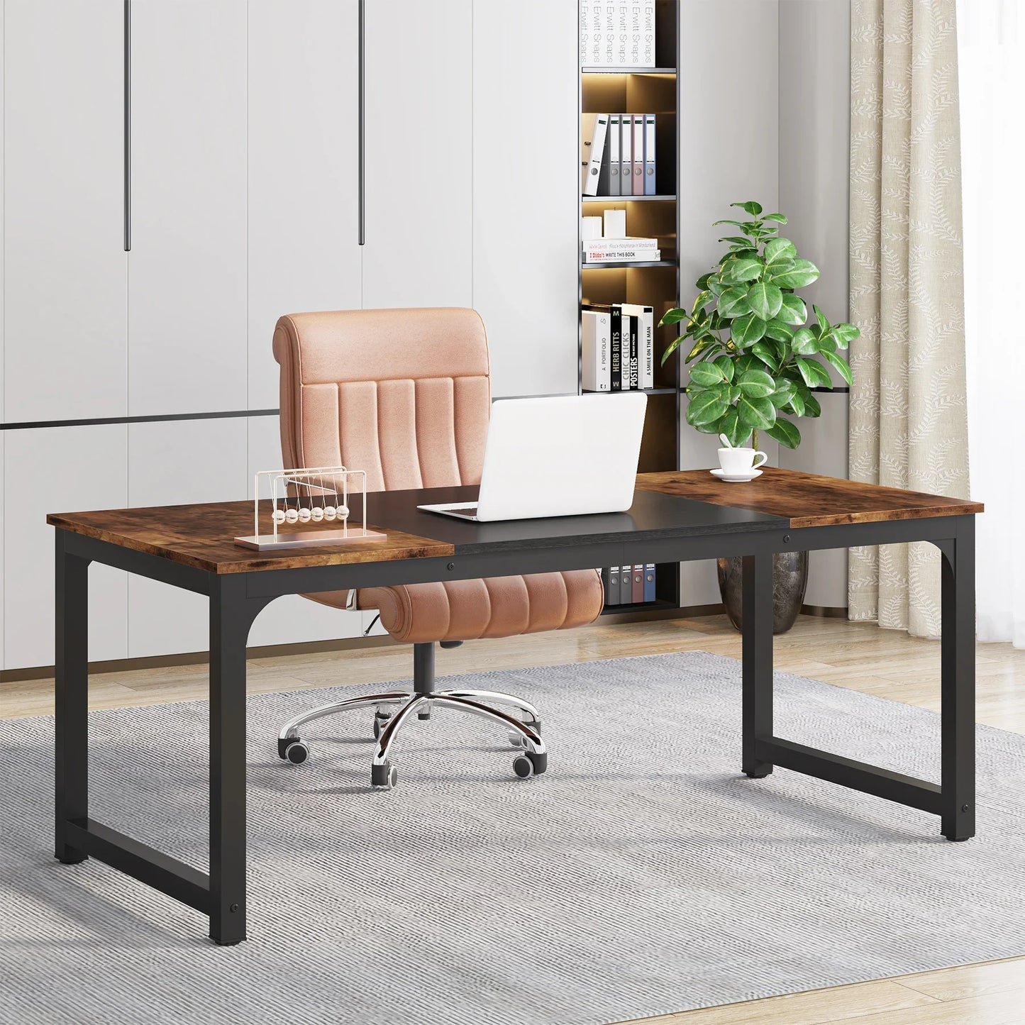 Tribesigns Large Office Desk Computer Table Study Writing Workstation for Home