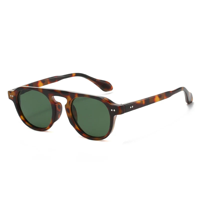 JNPCXI New Retro Rivets Round Punk Sunglasses Women Shades UV400 Fashion Men Clear Lens Frame