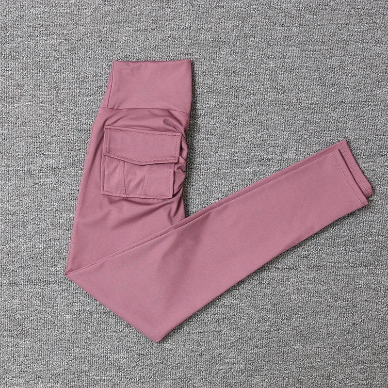 Women Sports Gym High Waist Fitness Yoga Leggings High Waist Sexy Hip Lifting Leggings Running Pants With Pockets