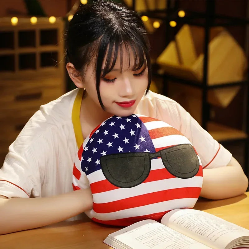 Country Ball Toys Plush Polandball Hand Warmer Pillow Countryball USSR USA FRANCE RUSSIA UK JAPAN GERMANY ITALY Decor
