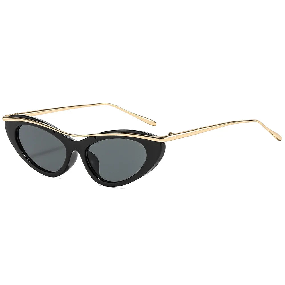 JNPCXI New Small Cat Eye Retro Sunglasses Women Fashion Brand Design Gradient Shades UV400 Men Punk Sun Glasses