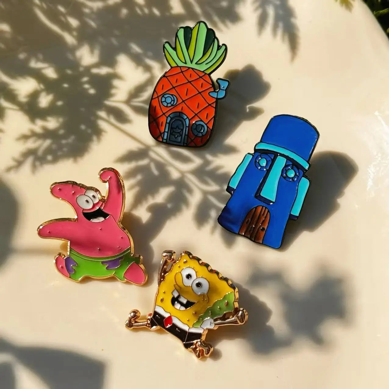 4pcs Cartoon Anime Enamel Pins Set Funny Animation Good Friend Metal Brooch Badges Jewellery Accessories for Gifts