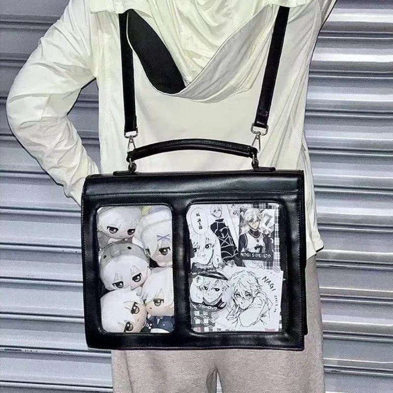 JK Girl Japanese Large-Capacity Transparent Shoulder Crossbody Bag DIY Decoration Ita Bag High School Teenage Backpack ItaBag