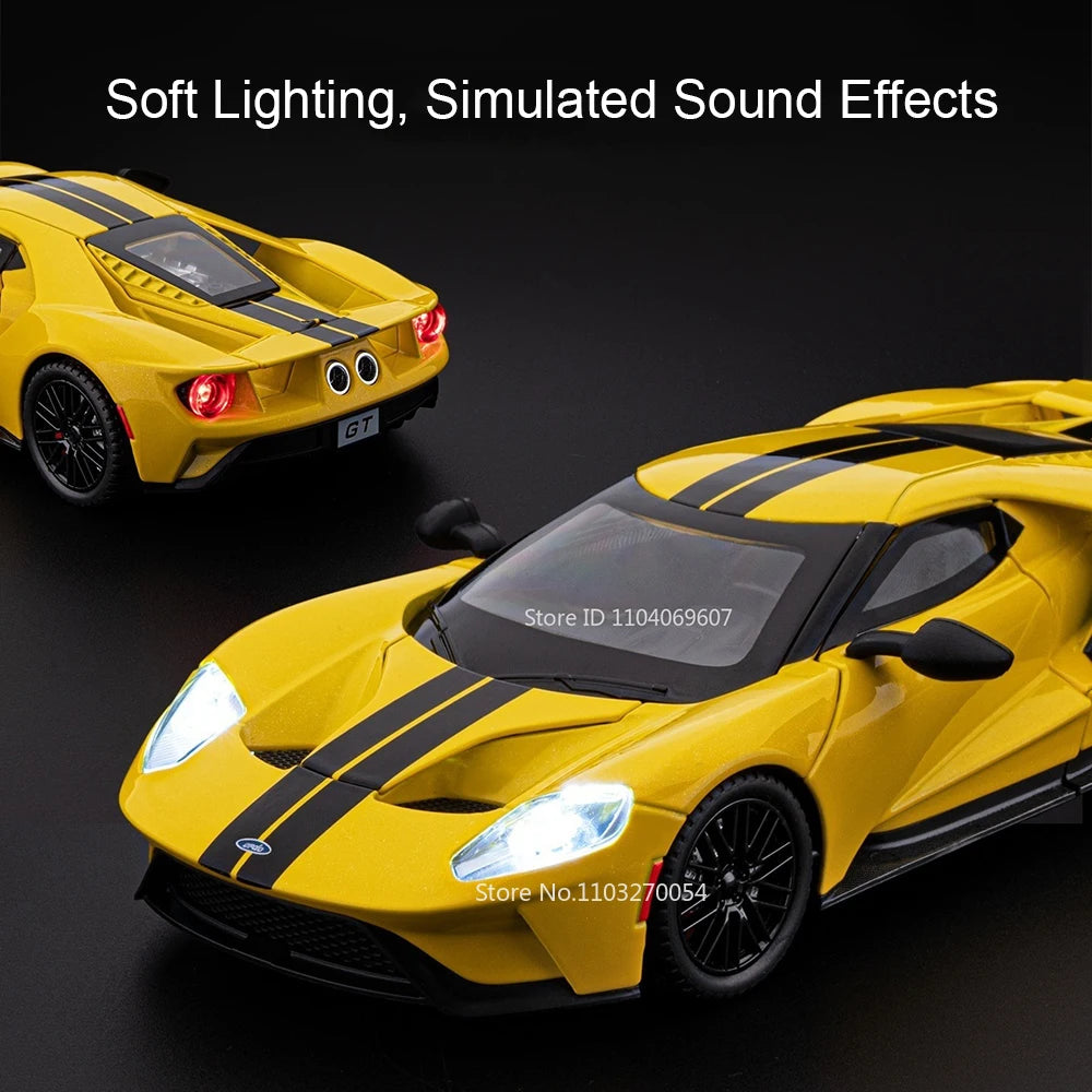 1:24 GT MC20 Alloy Diecast Supercar Toys Models Sound Light Pull Back Shock Absorption Miniature Vehices Friend's Holiday Gifts