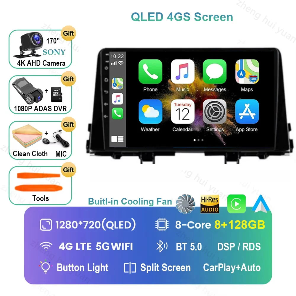 9 Inch Car Multimedia Player for KIA Morning 3 Picanto 2016 - 2018 2019 2020 Android 16 Car Stereo Car Radio GPS Carplay Auto